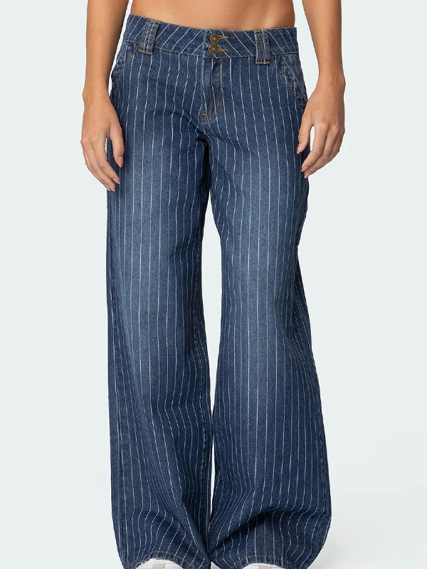 EMMIOL Jeans acampanados con rayas