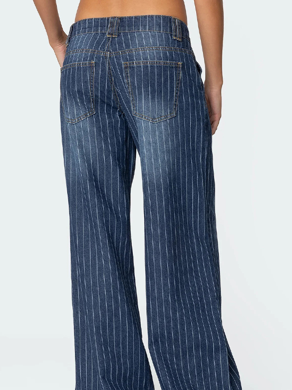 EMMIOL Jeans acampanados con rayas