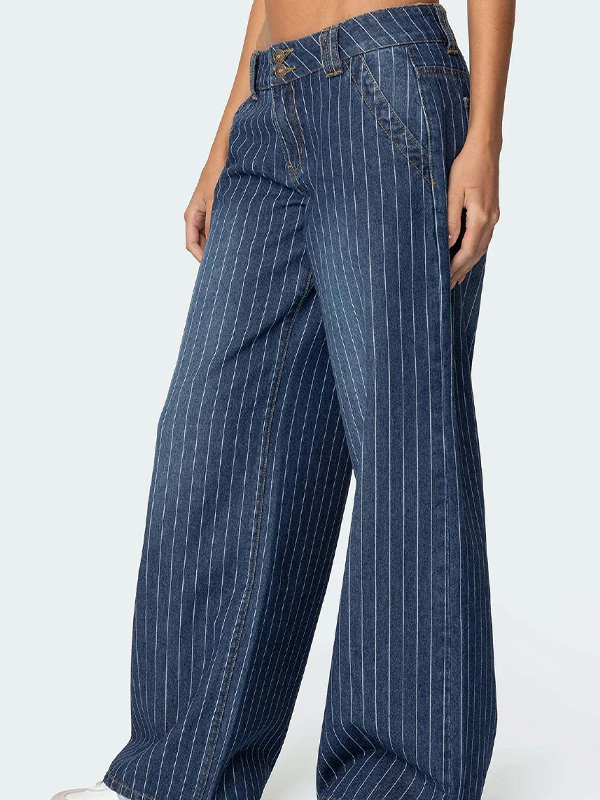 EMMIOL Jeans acampanados con rayas