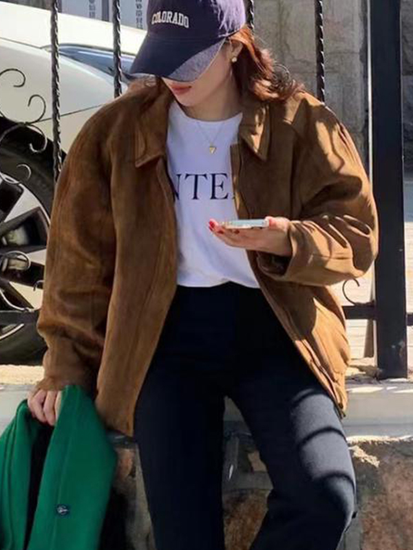 EMMIOL Retro Melange Oversized Jacket