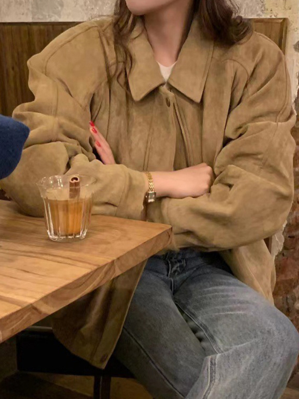 EMMIOL Retro Melange Oversized Jacket