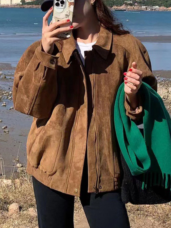 EMMIOL Retro Melange Oversized Jacket