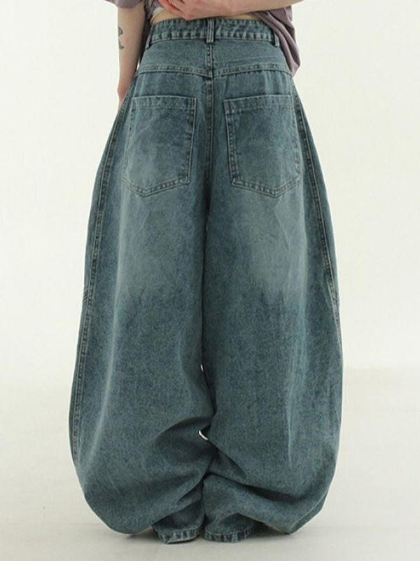EMMIOL Jeans boyfriend larghi con strisce patchwork
