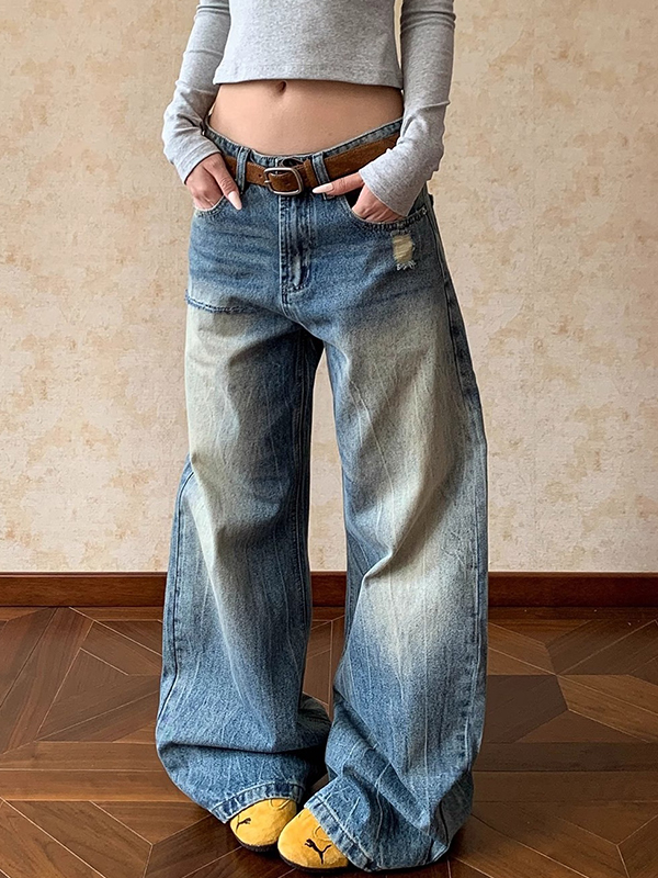 EMMIOL Jeans boyfriend con finitura anticata American Vintage