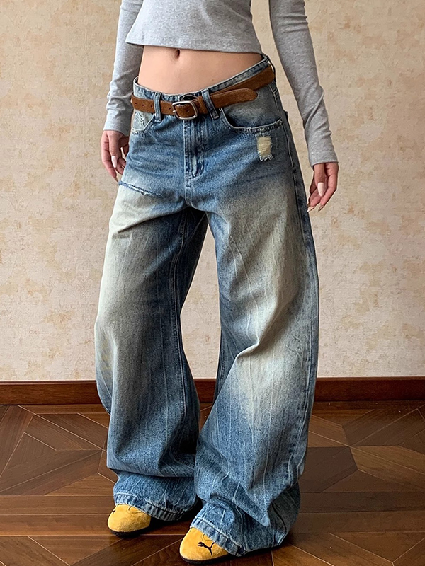 EMMIOL Jeans boyfriend con finitura anticata American Vintage