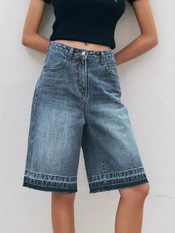 EMMIOL Pantaloncini di jeans larghi retrò