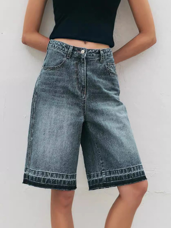 EMMIOL Pantaloncini di jeans larghi retrò