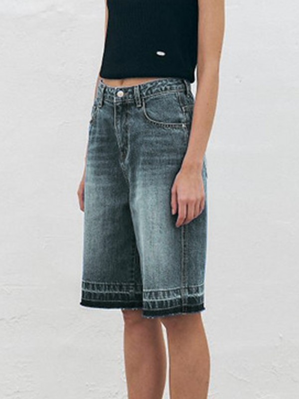 EMMIOL Pantaloncini di jeans larghi retrò