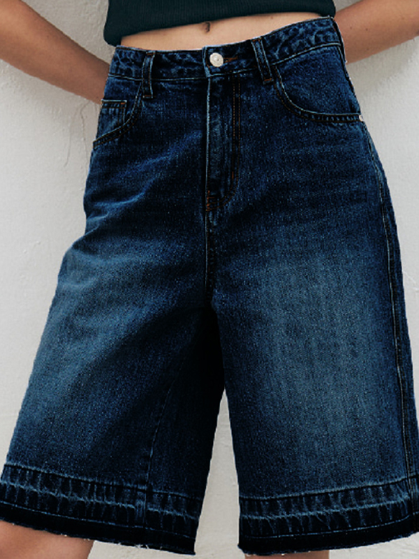 EMMIOL Pantaloncini di jeans larghi retrò