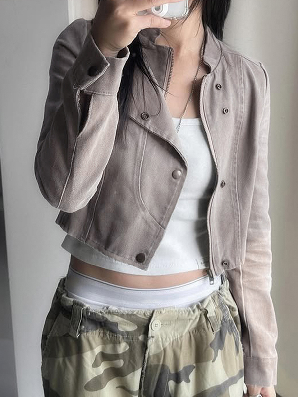 EMMIOL Wildleder-Motorradjacke