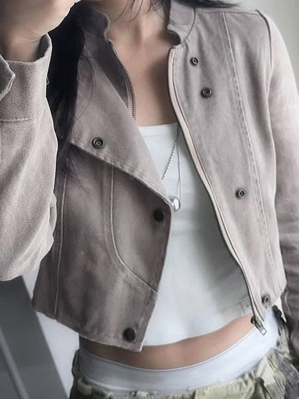 EMMIOL Wildleder-Motorradjacke