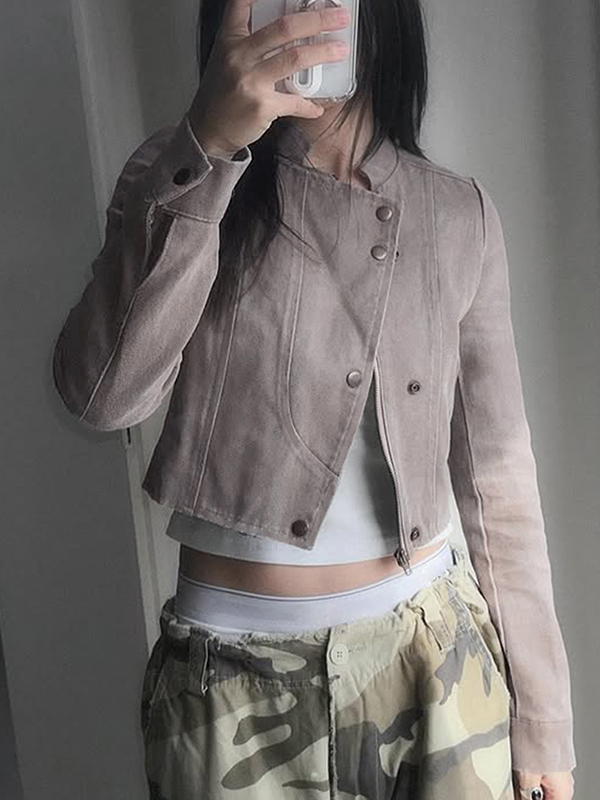 EMMIOL Wildleder-Motorradjacke