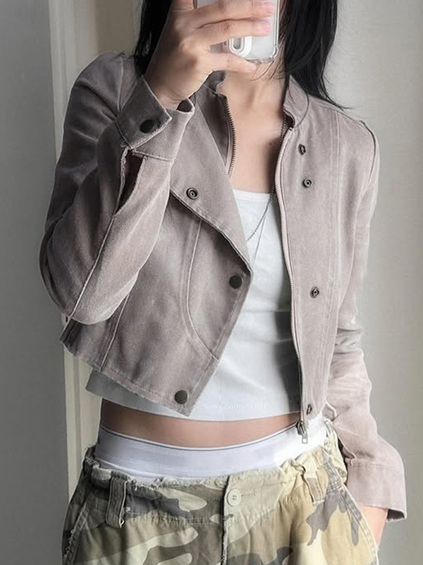 EMMIOL Wildleder-Motorradjacke