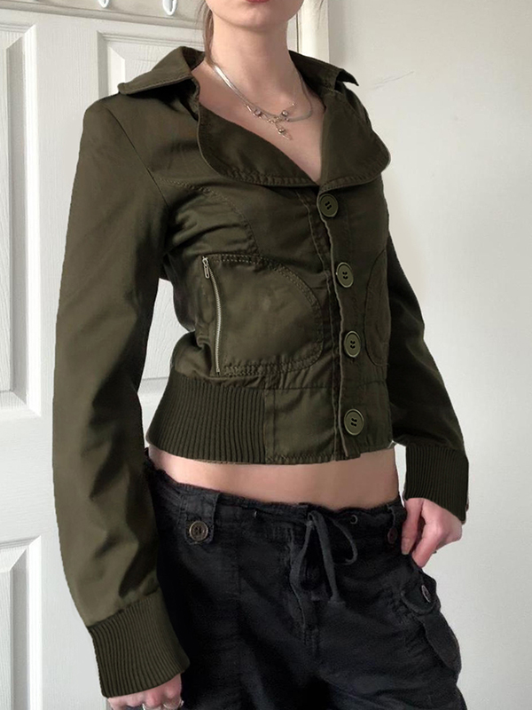 EMMIOL Einknopf-Jacke im Workwear-Stil