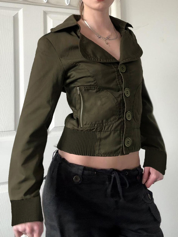 EMMIOL Einknopf-Jacke im Workwear-Stil