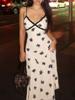 EMMIOL V-Neck Sleeveless Fashion Print Maxi Dress