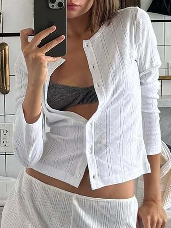 EMMIOL Crop Top Knitwear Cardigan