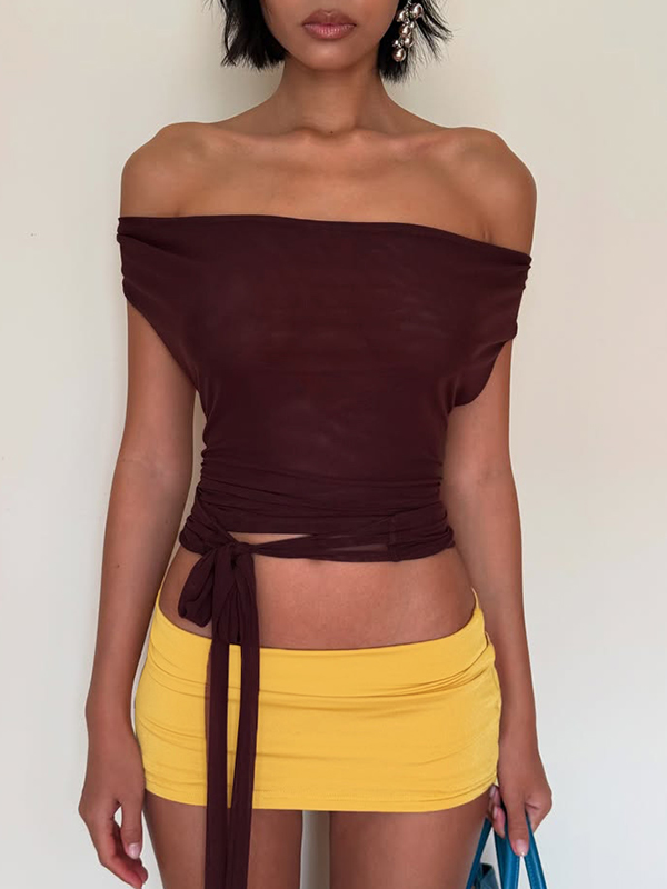 EMMIOL Strapless Halter Top Two Piece