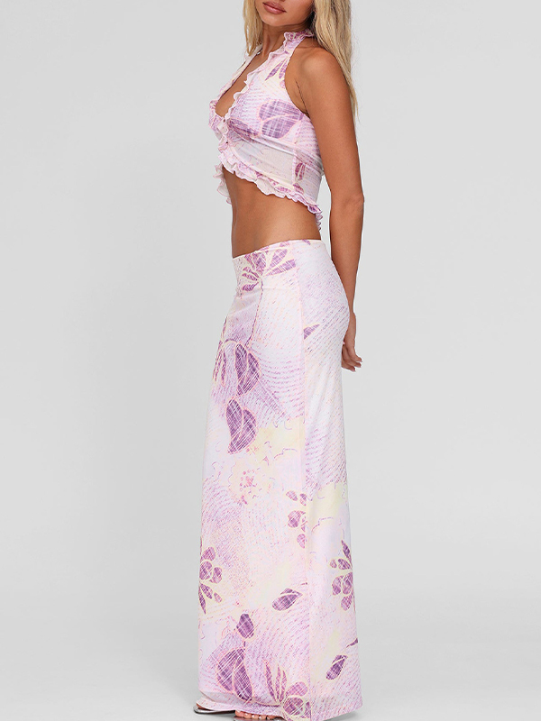 EMMIOL Printed Mesh Two Piece