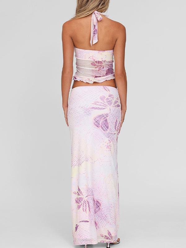 EMMIOL Printed Mesh Two Piece