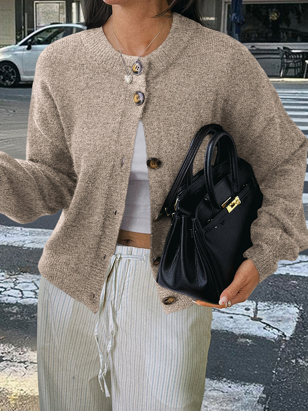EMMIOL Casual Minimalist Button Cardigan