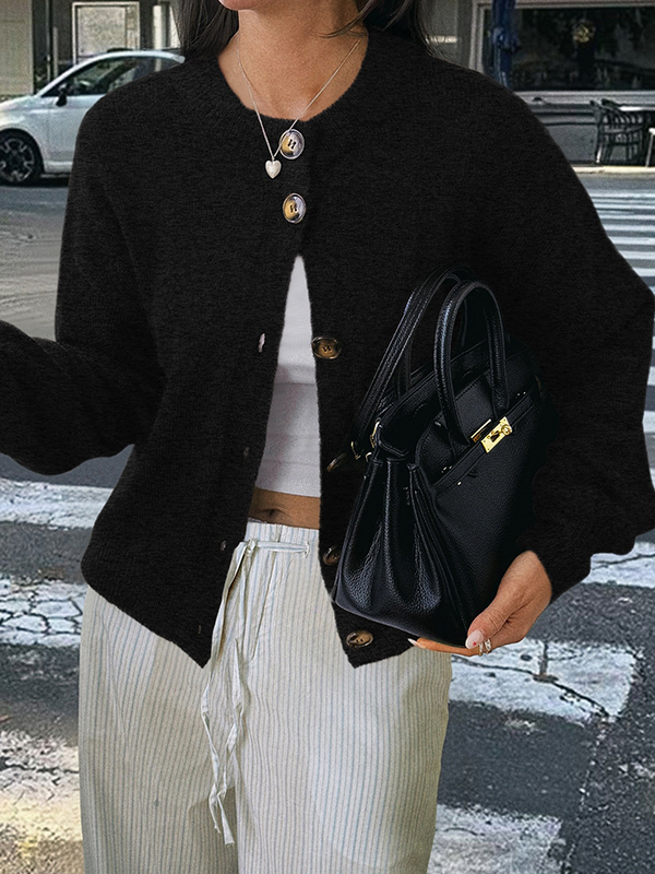 EMMIOL Casual Minimalist Button Cardigan