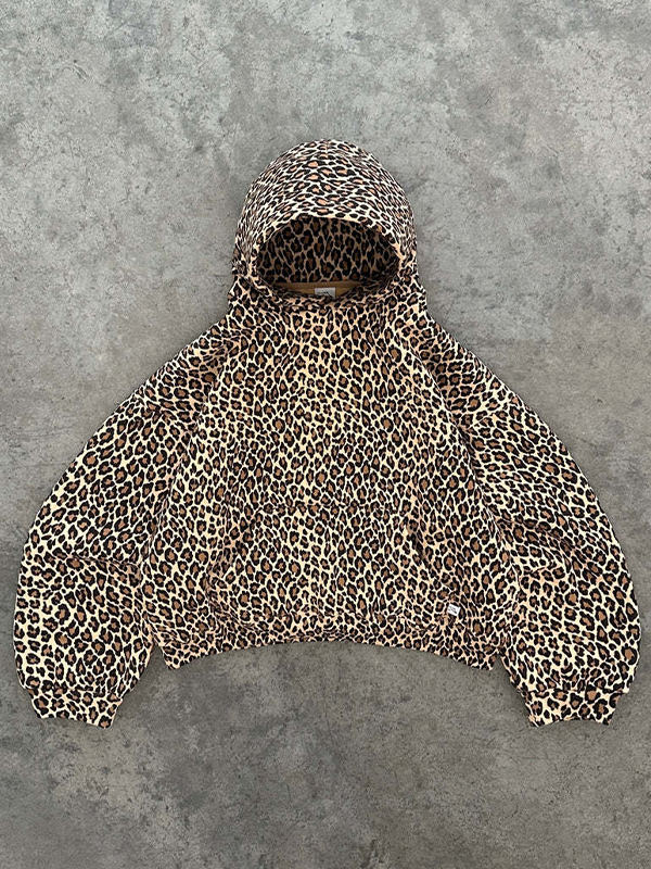 EMMIOL Retro Leopard Print Hoodie