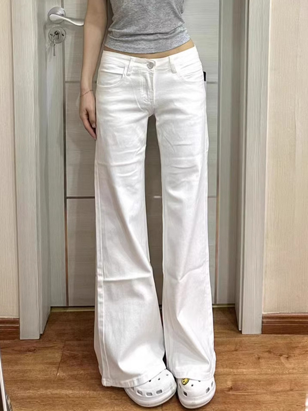 EMMIOL Schwarze Schlagjeans