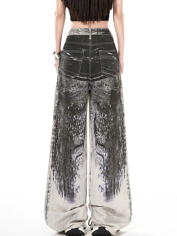 EMMIOL American High Street Prints Boyfriend Jeans