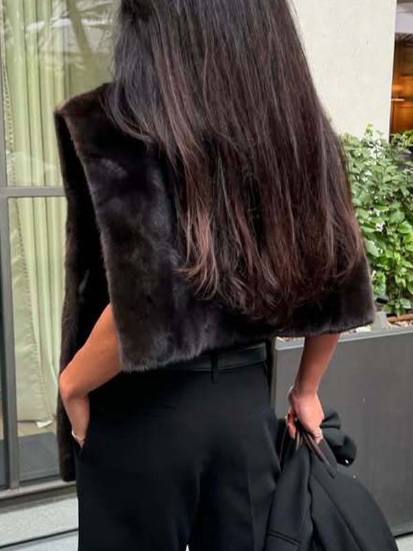 EMMIOL Bufanda de cuello alto con cuello de piel