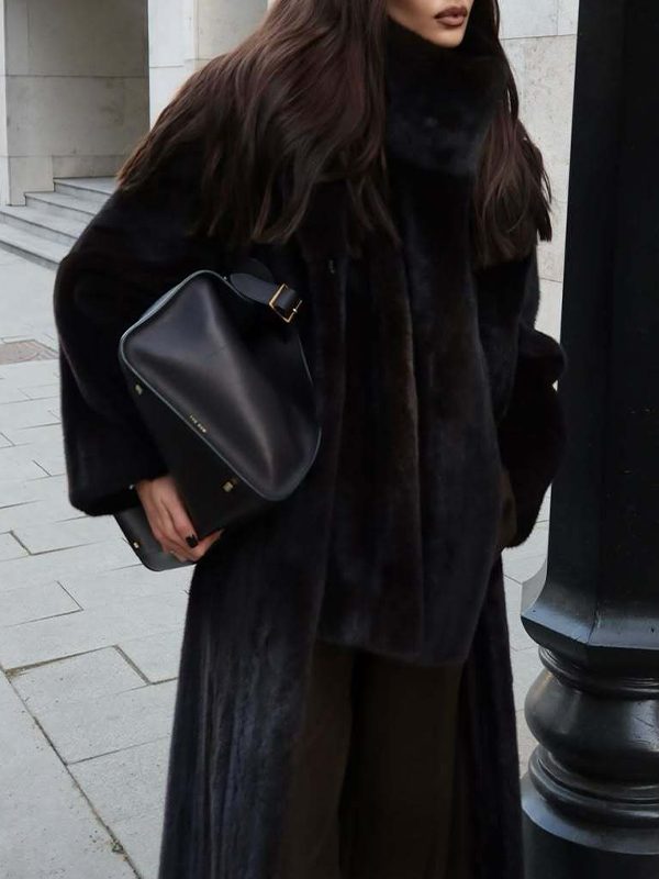 EMMIOL Bufanda de cuello alto con cuello de piel