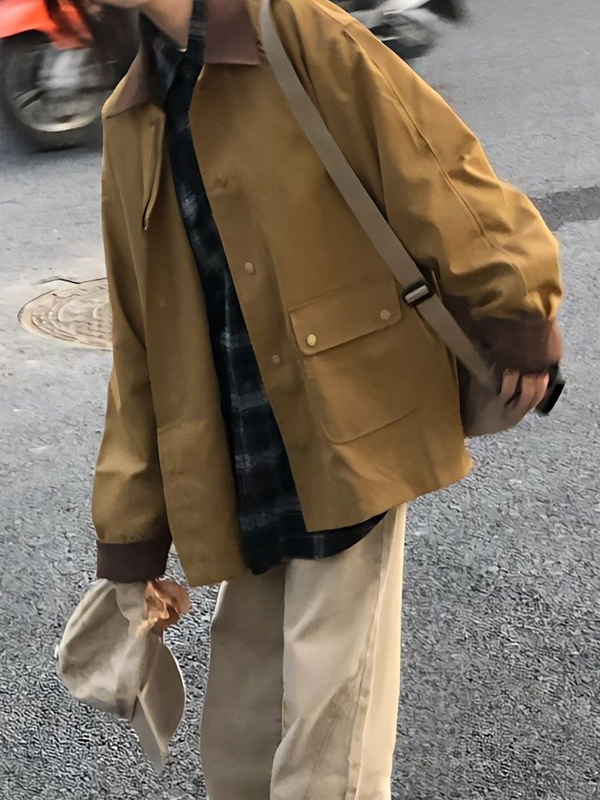 EMMIOL Retro-Inspired Fashion Patchwork Jacket