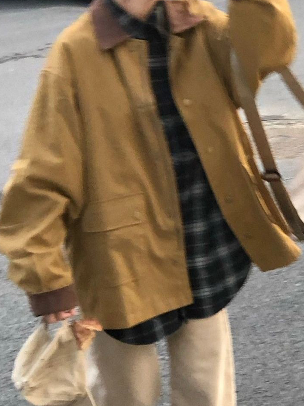 EMMIOL Retro-Inspired Fashion Patchwork Jacket