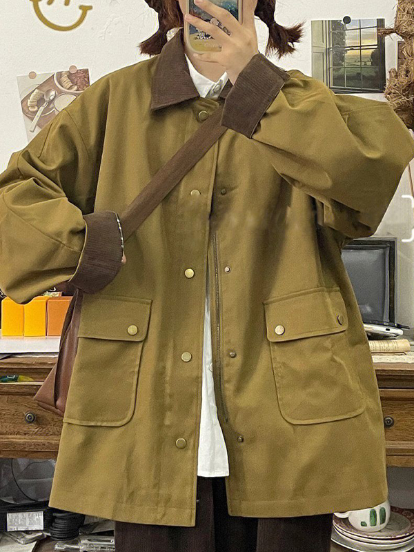 EMMIOL Retro-Inspired Fashion Patchwork Jacket