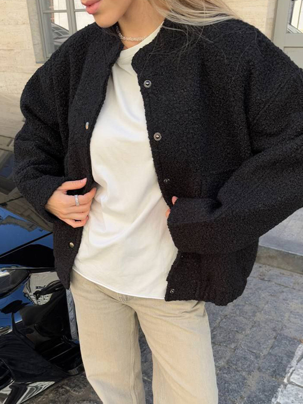 EMMIOL Chaqueta de lana de cordero