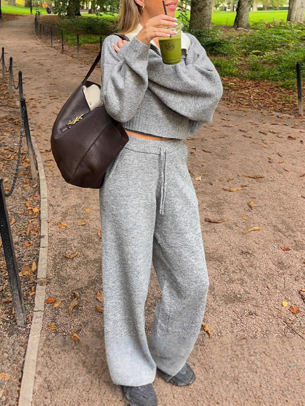 EMMIOL Conjunto de dos piezas con cuello falso estilo informal