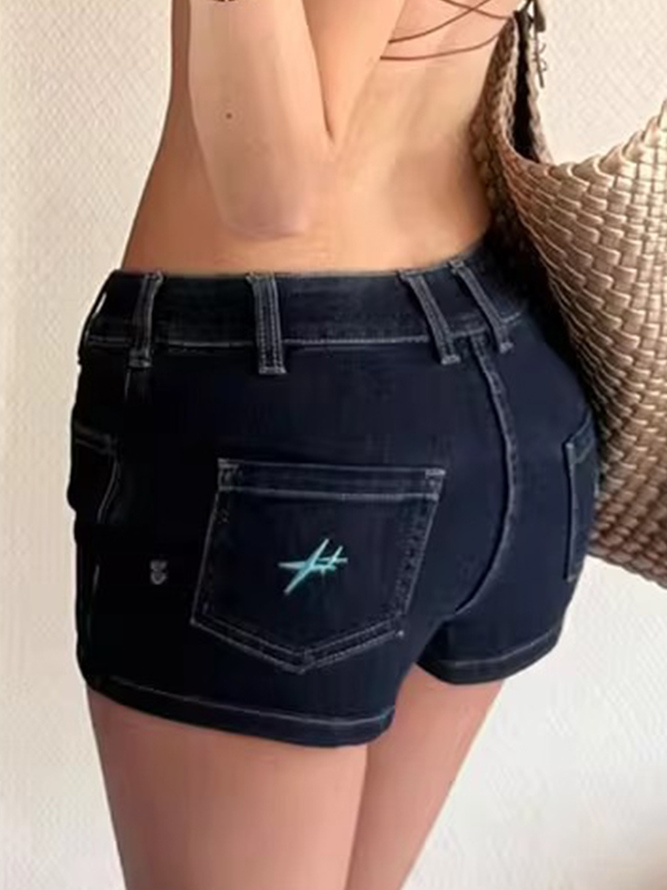 EMMIOL Minifalda con efecto ondulado y lavado desgastado