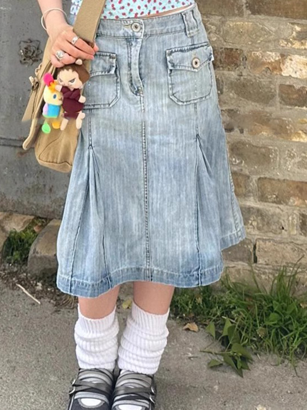 EMMIOL Gonna lunga effetto vintage