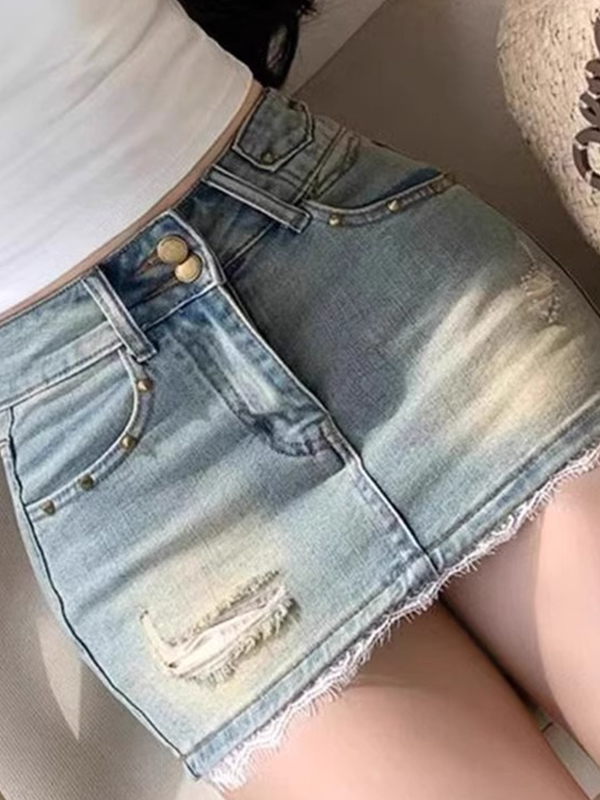 EMMIOL Minigonna con bordo smerlato