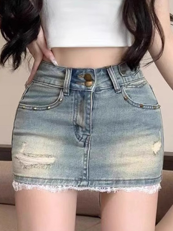 EMMIOL Minigonna con bordo smerlato