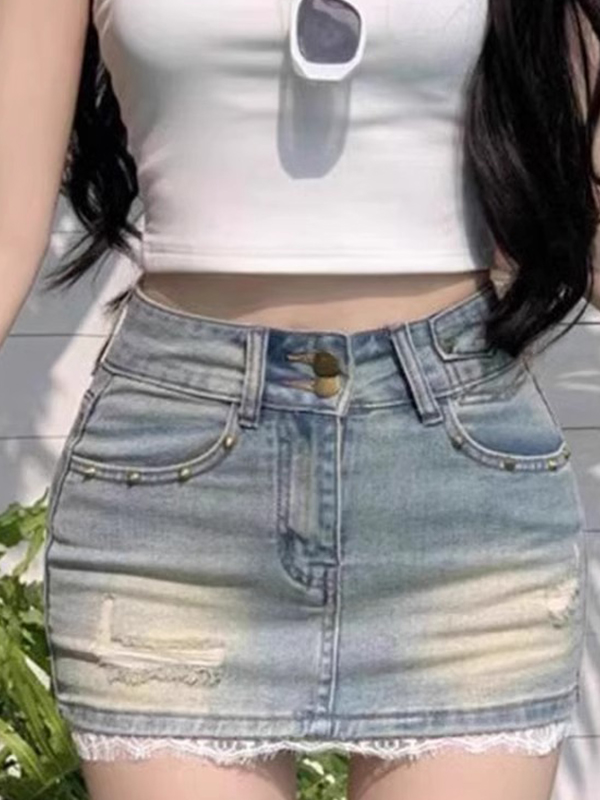 EMMIOL Minigonna con bordo smerlato