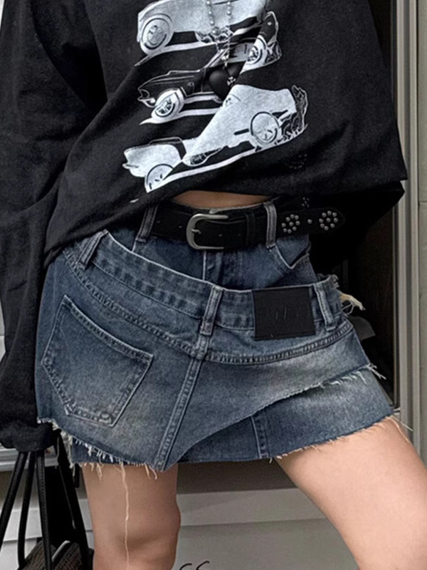 EMMIOL Minigonna irregolare vintage americana