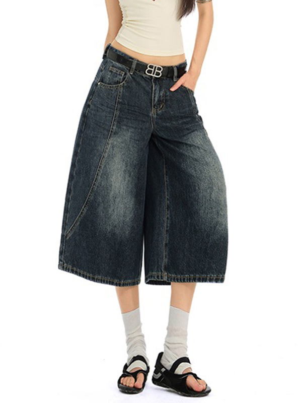 EMMIOL Pantaloncini in denim scuro americano