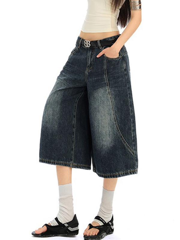 EMMIOL Pantaloncini in denim scuro americano