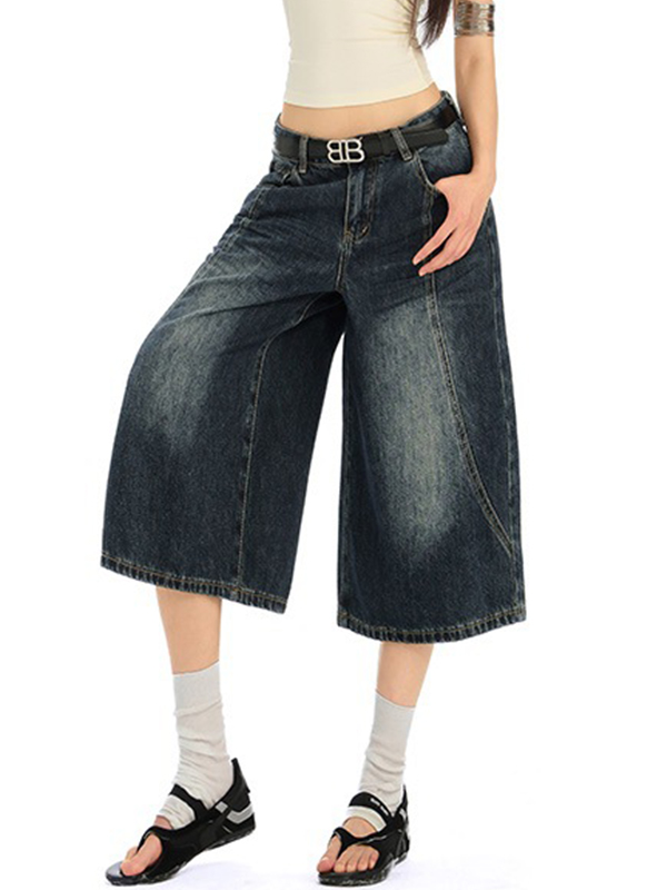 EMMIOL Pantaloncini in denim scuro americano