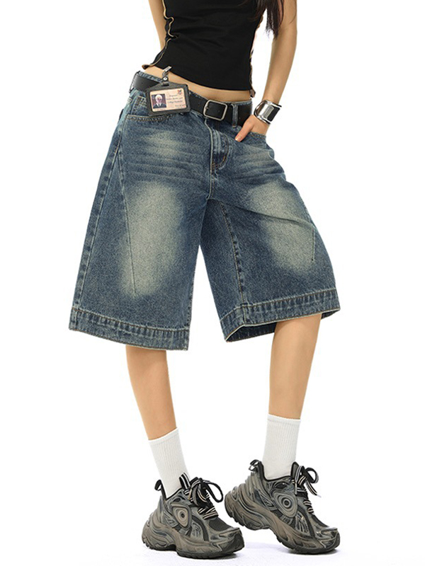 EMMIOL Pantaloncini in denim in stile retrò americano