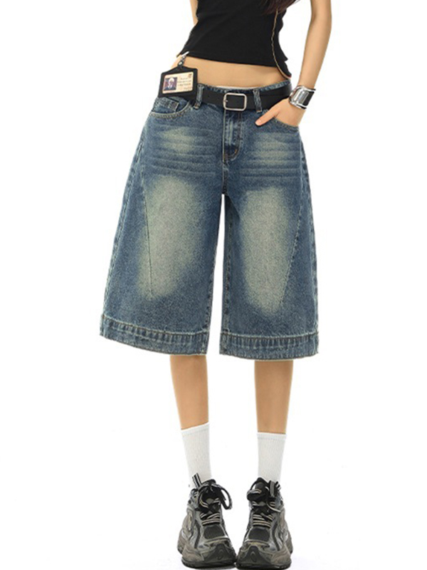 EMMIOL Pantaloncini in denim in stile retrò americano