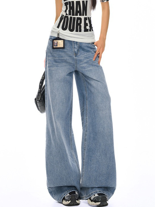EMMIOL Jeans boyfriend con lavaggio in stile americano