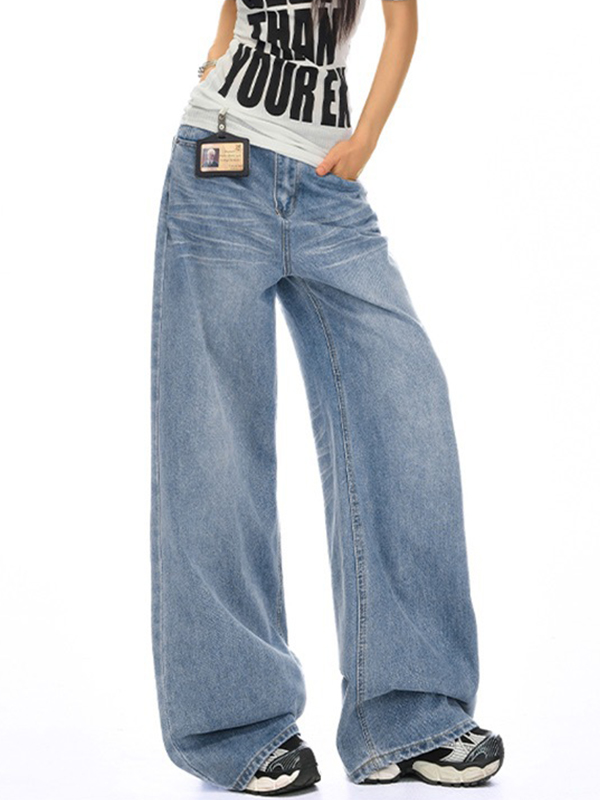 EMMIOL Jeans boyfriend con lavaggio in stile americano