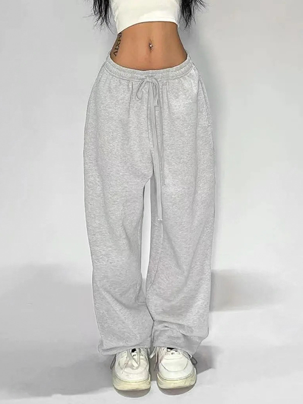 EMMIOL Pantaloni della tuta larghi in tinta unita